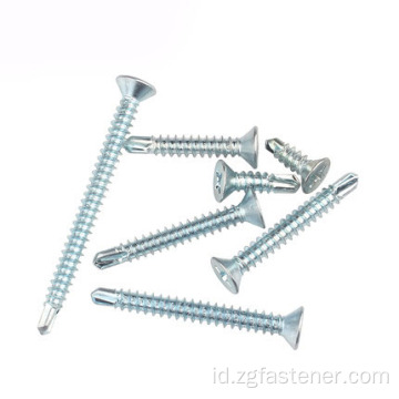 Blue White Zinc Cross Counterk Drill Nail Screw